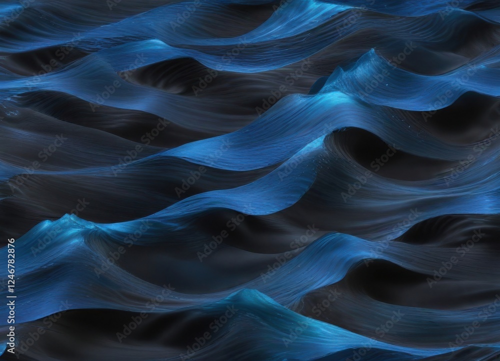 Obraz premium Abstract Blue Wave Pattern Seamless Texture for Design Projects