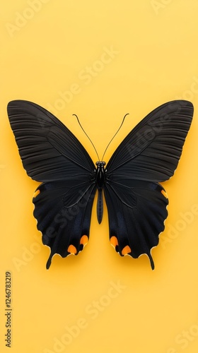 Black Butterfly on Yellow: ...