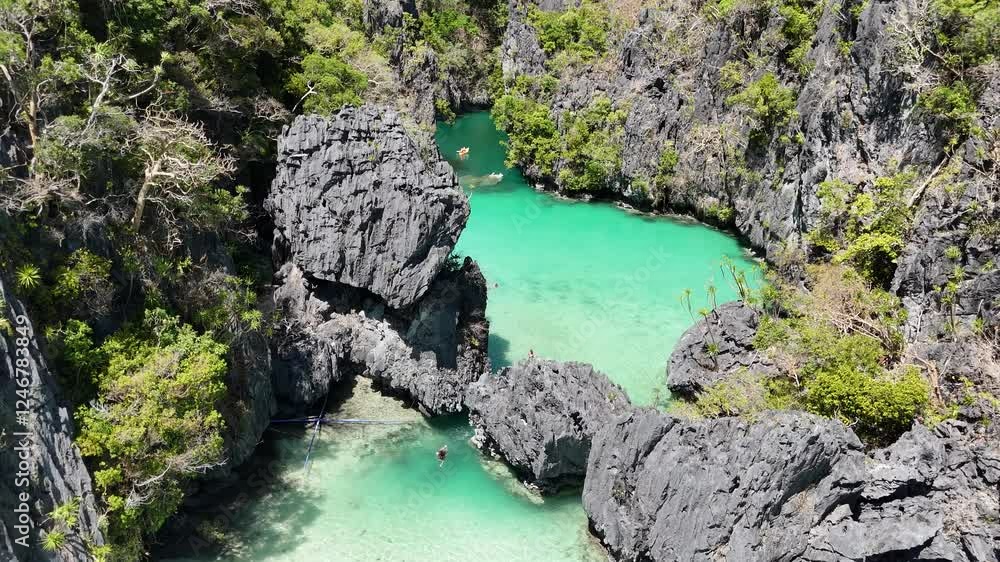 4K Aerial View of a lagoon in Palawan, Philippines 4K Aerial View of a lagoon in Palawan, Philippines