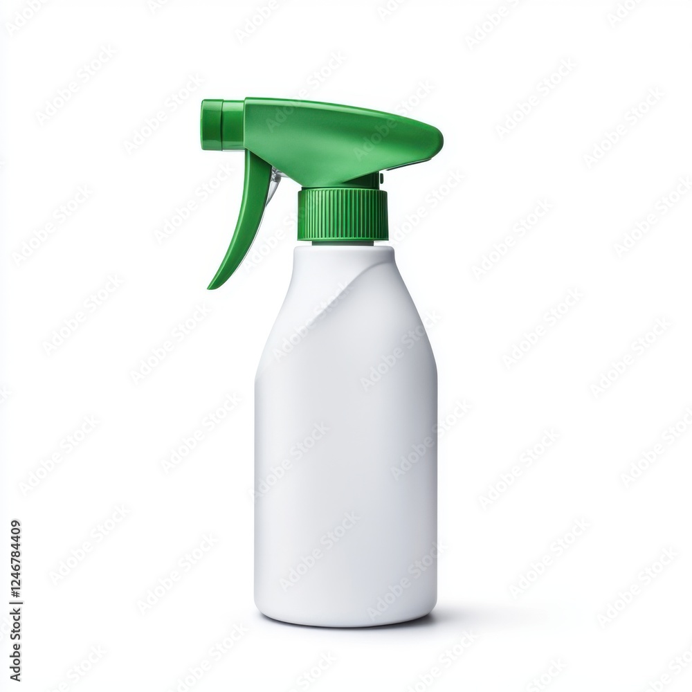 White Spray Bottle with Green Trigger Nozzle for Cleaning Solutions and Household Cleaning Tasks White Spray Bottle with Green Trigger Nozzle for Cleaning Solutions and Household Cleaning Tasks