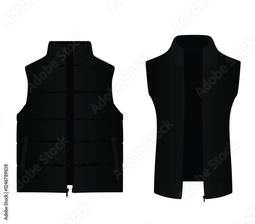 Black  vest set. vector illustration