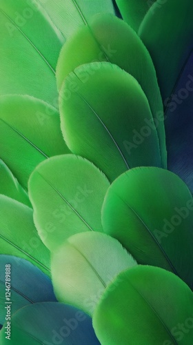 Green Feather Texture: Clos...