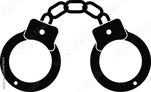 handcuffed icon vector silhouette illustration.