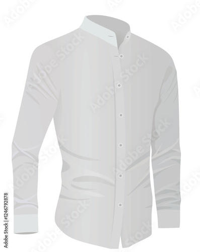 Stand up collar shirt. vector