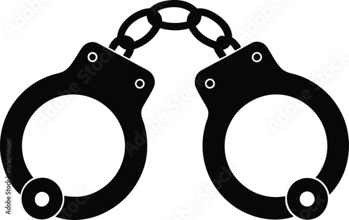 handcuffed icon vector silhouette illustration.