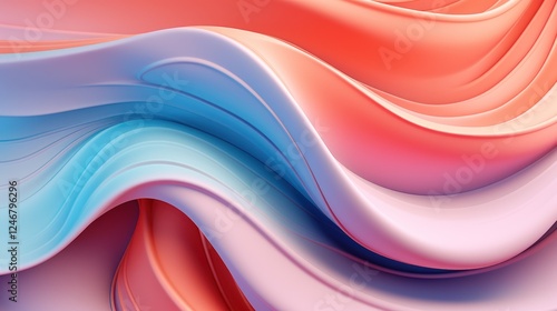 Abstract Colorful Fluid Waves Background. Vibrant Gradient Flowing Lines