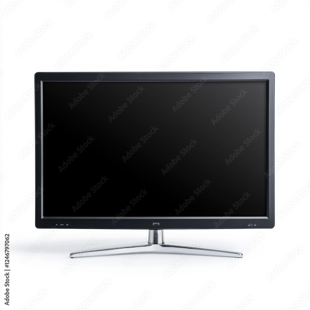 Modern Flat Screen Television with Sleek Design on Minimalist White Background for Contemporary Living Spaces Modern Flat Screen Television with Sleek Design on Minimalist White Background for Contemporary Living Spaces
