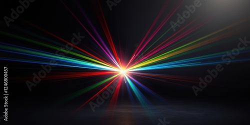 Abstract Radiating Light Beams A Vivid Spectrum of Color Bursts from a Central Point photo