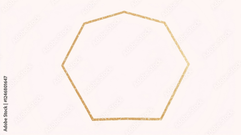 Elegant Gold Glitter Hexagon Frame for Design Projects Elegant Gold Glitter Hexagon Frame for Design Projects