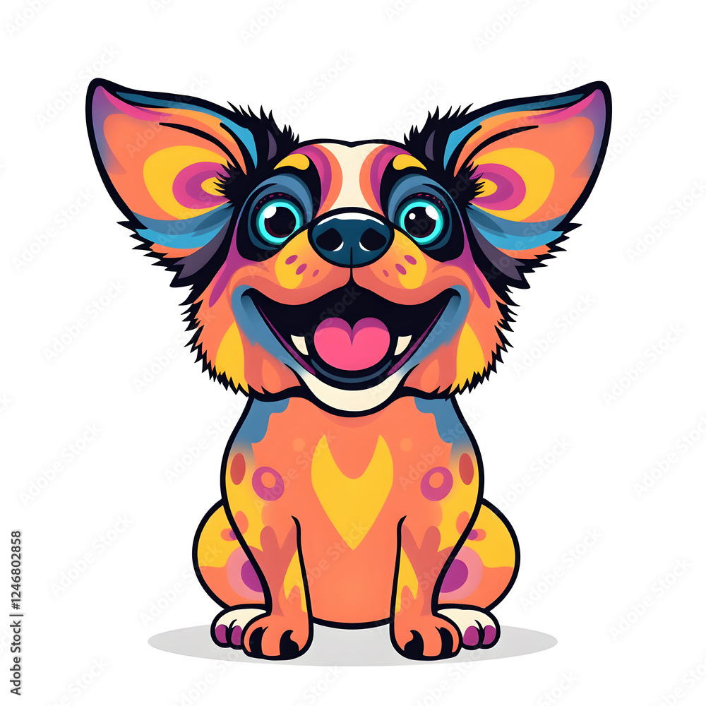 Fototapeta premium stylized psychedelic dog on a transparent background