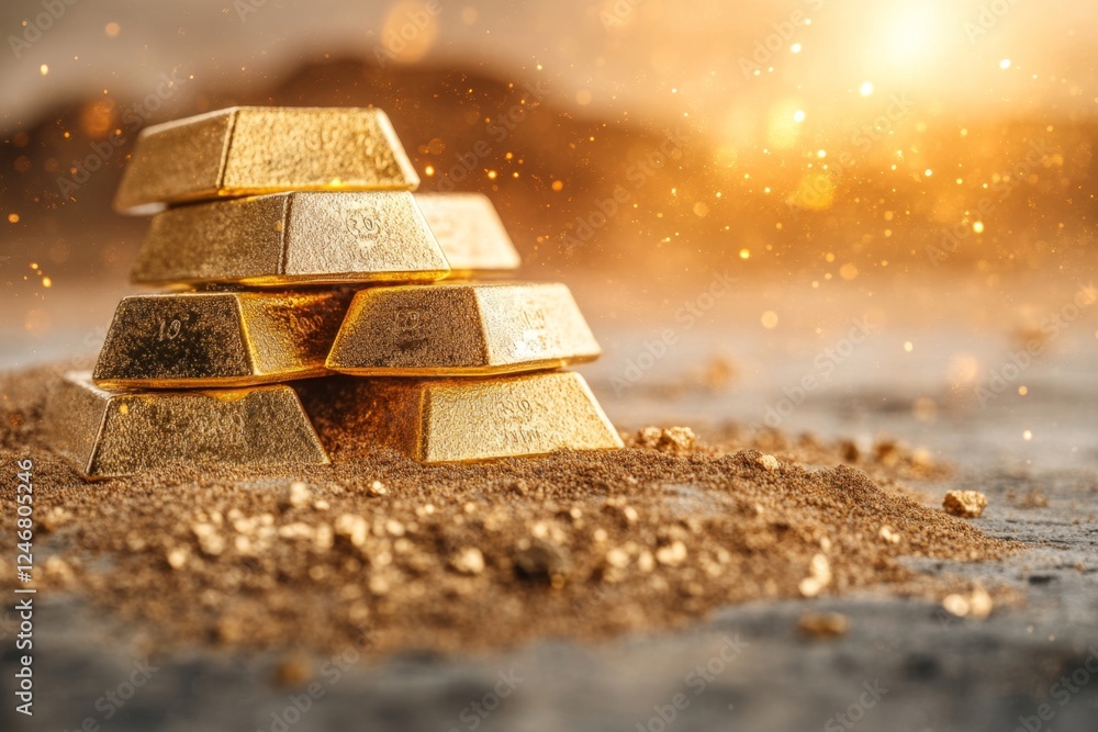 A close-up of gold bars and stacks of cash representing wealth and economic power A close-up of gold bars and stacks of cash representing wealth and economic power