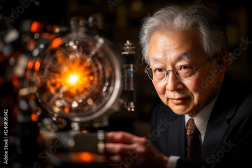 A physicist analyzing the double-slit experiment, studying quantum wave-particle duality