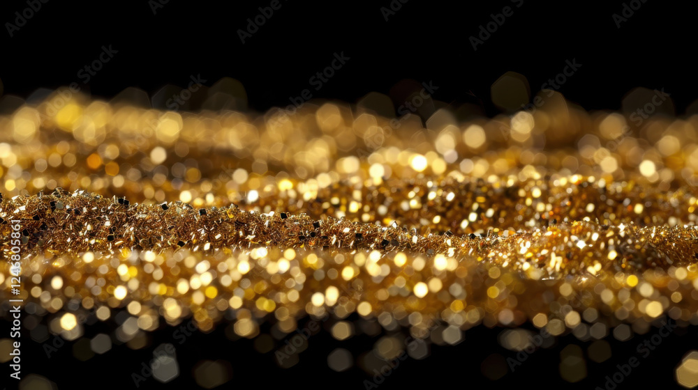 shimmering sea of golden glitter sparkles against dark background, creating festive and vibrant atmosphere shimmering sea of golden glitter sparkles against dark background, creating festive and vibrant atmosphere