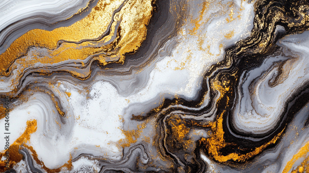 Fototapeta premium Luksusowa tekstura marmuru, biały i złoty, tło generative ai 
