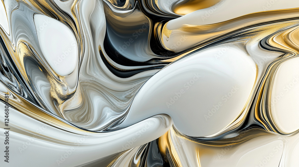 Luksusowa tekstura marmuru, biały i złoty, tło generative ai Luksusowa tekstura marmuru, biały i złoty, tło generative ai