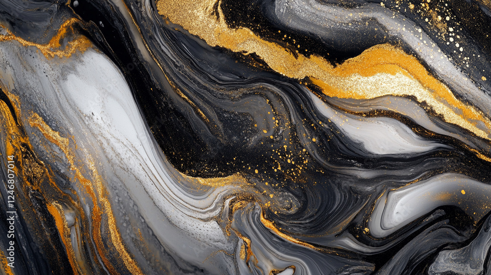 Fototapeta premium Luksusowa tekstura marmuru, biały i złoty, tło generative ai