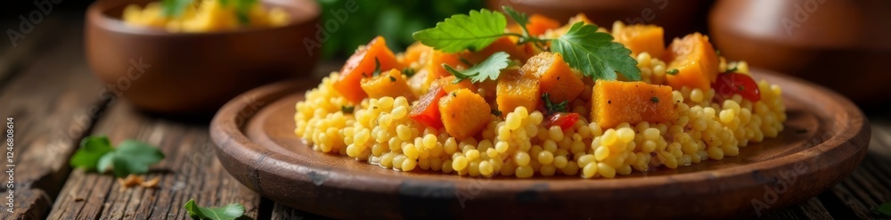 Traditional Indian dish served on a wooden platter, cuisine, food, thali Traditional Indian dish served on a wooden platter, cuisine, food, thali