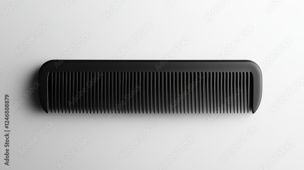 Black Comb isolated on white background, Real photo of black comb for barber or makeup artist Black Comb isolated on white background, Real photo of black comb for barber or makeup artist