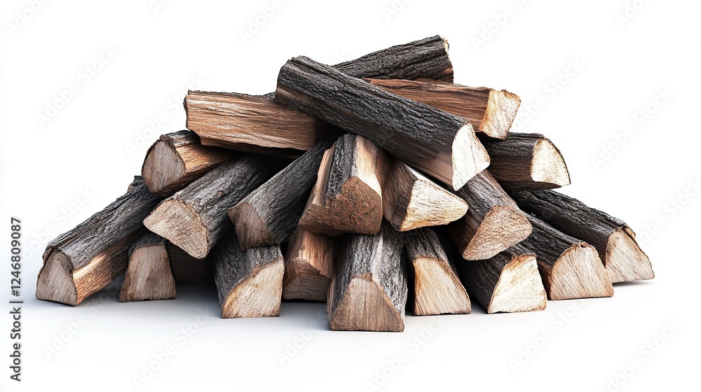 pile of firewood white background