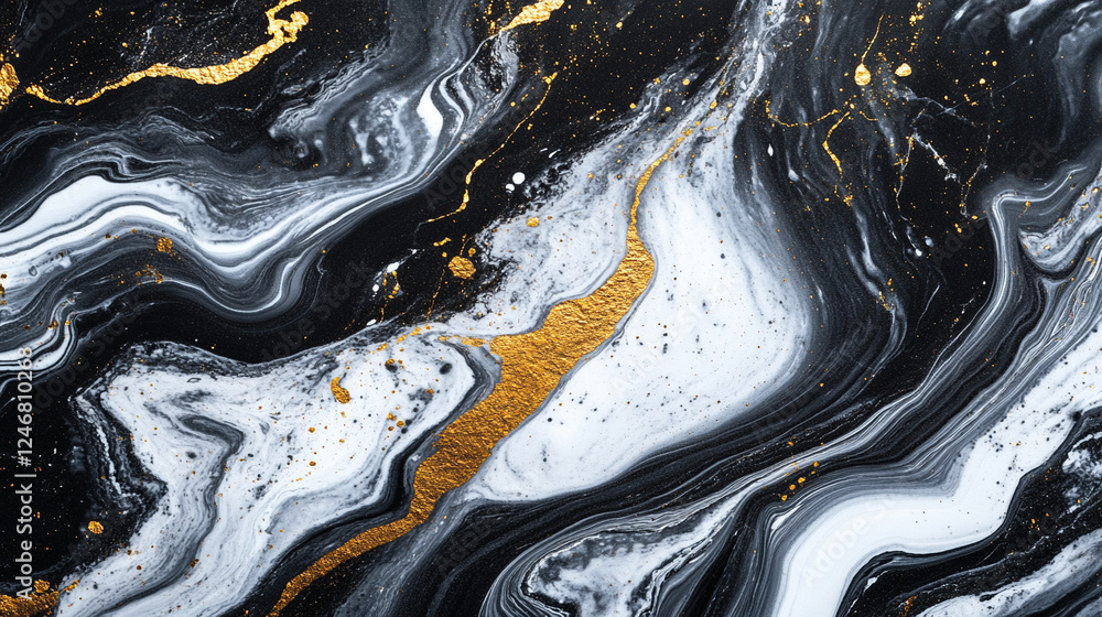 Fototapeta premium Luksusowa tekstura marmuru, biały i złoty, tło generative ai