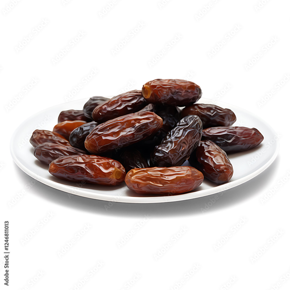 Organic Dates in a Pile, Isolated on White Background Organic Dates in a Pile, Isolated on White Background