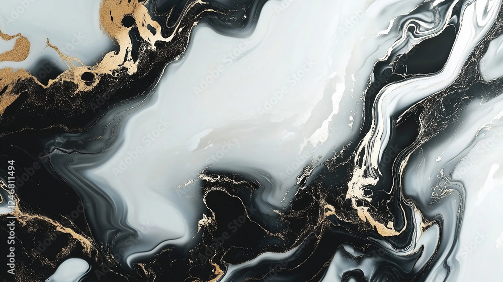 Fototapeta premium Luksusowa tekstura marmuru, biały i złoty, tło generative ai 