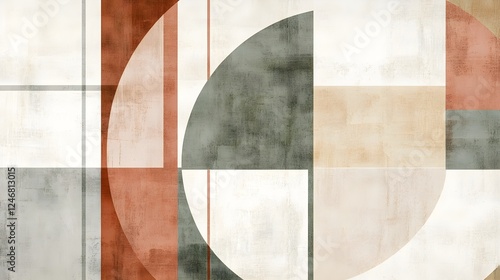 Abstract Geometric Shapes in Neutral Tones, Modern Minimalist Art Print