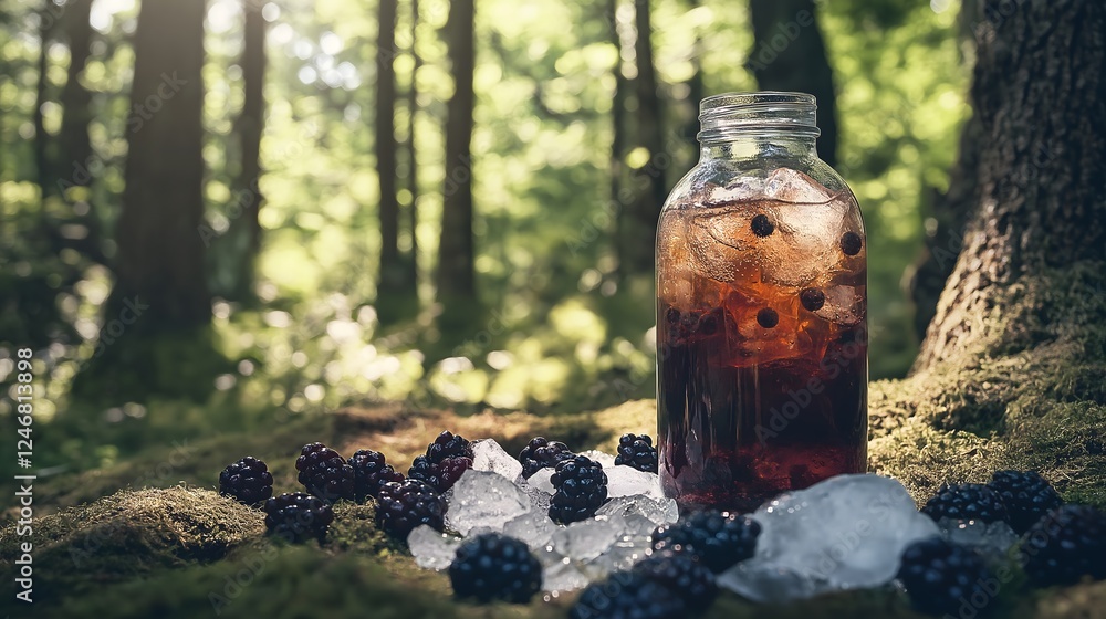 Forest Blackberry Drink: Refreshing summer drink with natural ingredients Forest Blackberry Drink: Refreshing summer drink with natural ingredients