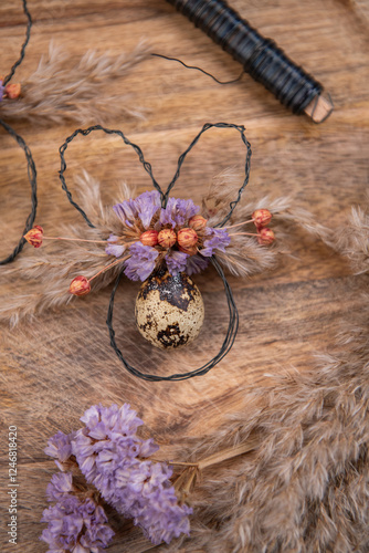 Wallpaper Mural Dekoration für Ostern basteln, Hase aus Draht, Osterhase, Wachteleier Torontodigital.ca