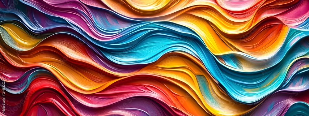 Fototapeta premium Abstract background with colorful wavy lines 