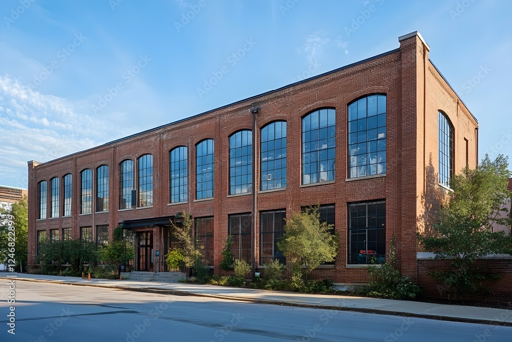 Refurbished Brick Industrial Building, Urban Architecture Refurbished Brick Industrial Building, Urban Architecture