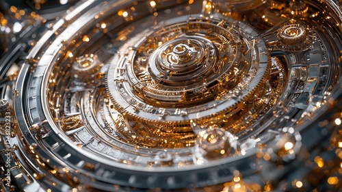 Wallpaper Mural Intricate Metallic Design with Golden Accents and Details Torontodigital.ca