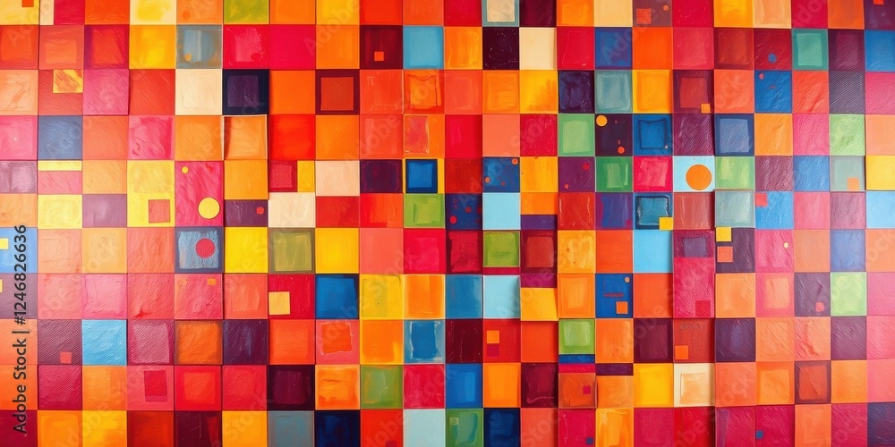 Vibrant Abstract Mosaic of Colorful Squares A Modern Art Composition Featuring Diverse Hues and Geometric Patterns Vibrant Abstract Mosaic of Colorful Squares A Modern Art Composition Featuring Diverse Hues and Geometric Patterns