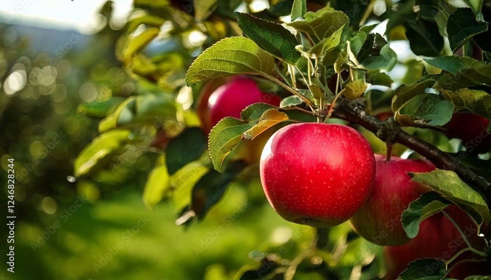 fresh red apples in an orchard fresh red apples in an orchard