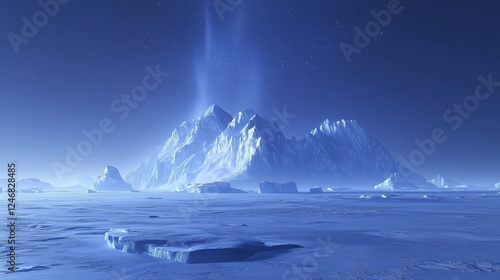 Wallpaper Mural Majestic Ice Mountain Under Starlit Blue Sky at Night Torontodigital.ca