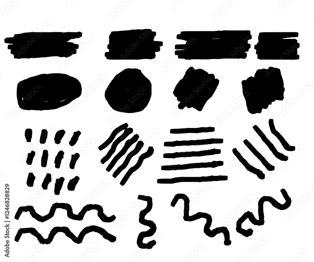 set of hand drawn charcoal banners and lines set of hand drawn charcoal banners and lines