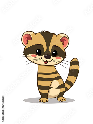 Cute stylized cartoon striped polecat ( zorilla ) illustration ( for fun educational purposes, illustrations etc. ) photo