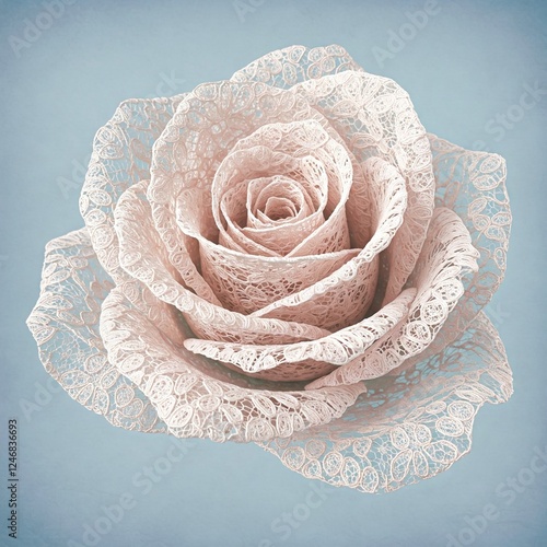 Abstract rose formed from delicate lace patterns. photo