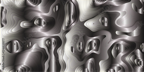 You're looking for a **topographic map-inspired design** featuring **light contour lines, black surface elements, and water-inspired flow**. The addition of **color blots** suggests a **modern artisti