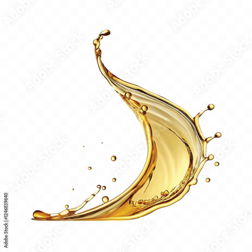 abstract 3d cooking olive pale yellow oil swirl splash in curve style  isolated on white background
