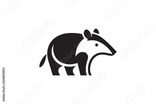 tapir black color vector silhouette illustration isolated in white background