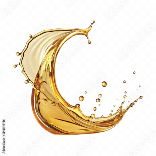 abstract 3d cooking olive pale yellow oil swirl splash in curve style  isolated on white background
