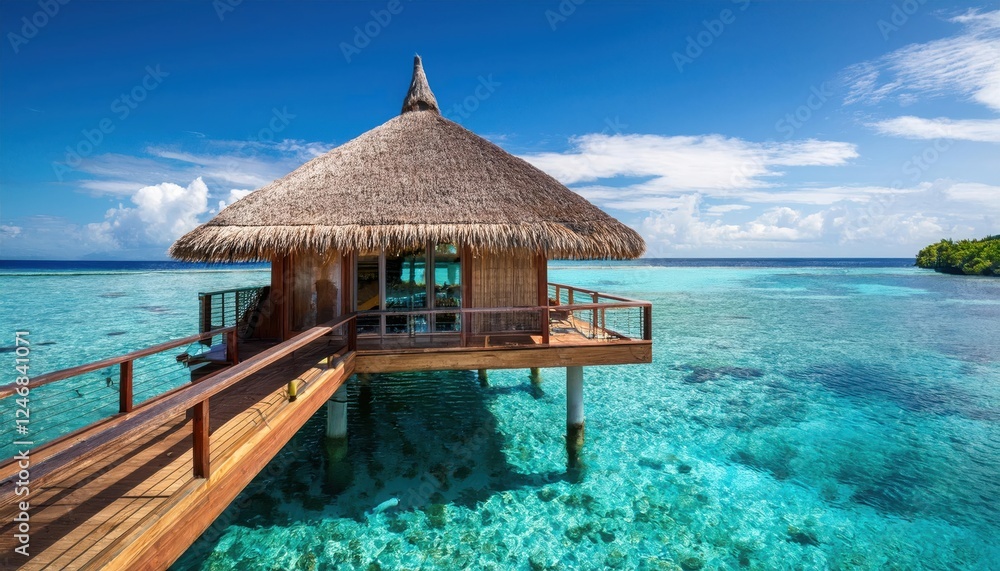 Experience vibrant summer bliss at a tropical beachfront villa overlooking crystal clear waters Experience vibrant summer bliss at a tropical beachfront villa overlooking crystal clear waters