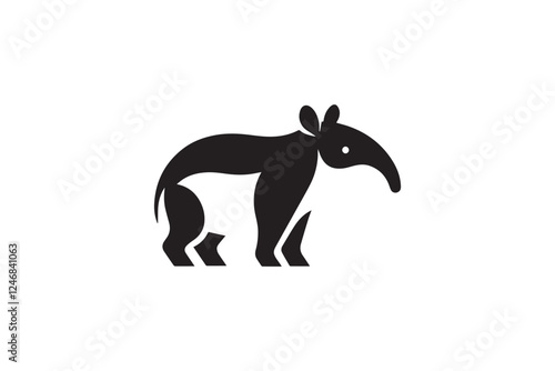 tapir black color vector silhouette illustration isolated in white background