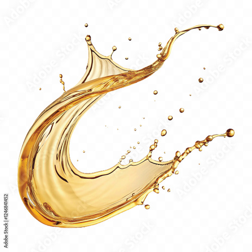 abstract 3d cooking olive pale yellow oil swirl splash in curve style  isolated on white background
