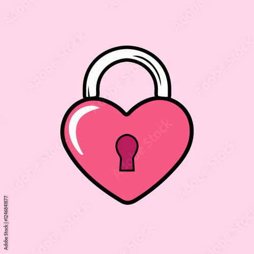 Valentine's day love lock object. Vector cute couple of padlock heart icon illustration couple character icon concept vector illustration design.