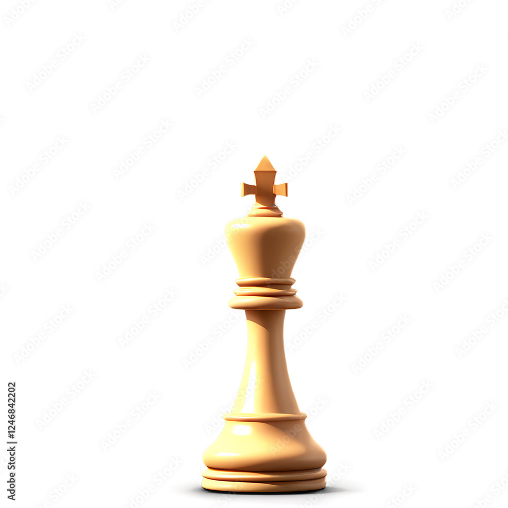 Chess King Piece – Isolated on White Background Chess King Piece – Isolated on White Background