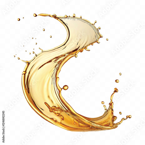 abstract 3d cooking olive pale yellow oil swirl splash in curve style  isolated on white background
