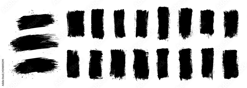 Bold black paint strokes created using a thick brush Bold black paint strokes created using a thick brush