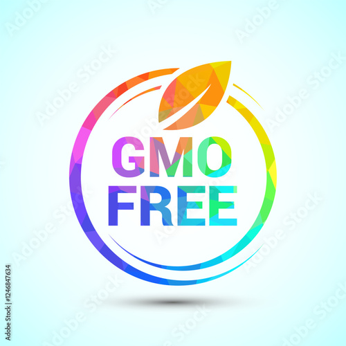 GMO free icon design illustration, Non gmo food label, Organic healthy food sign symbol